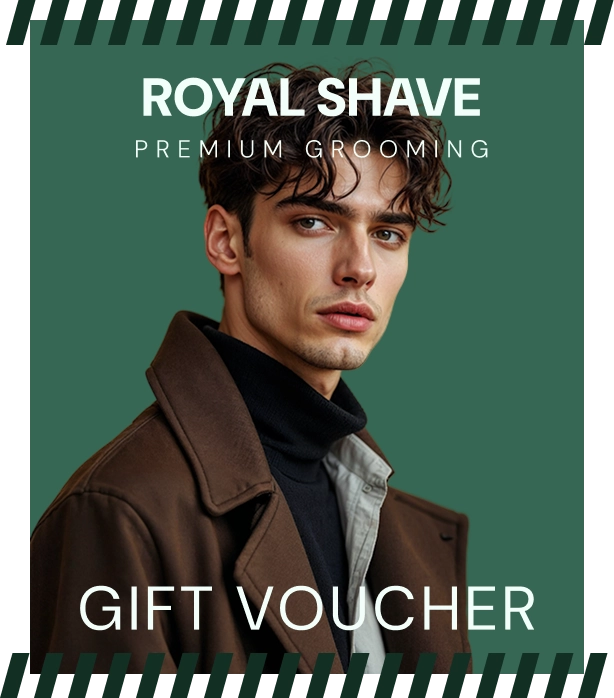 Royal Shave Gift Voucher for premium grooming services at Eddine Belaid Barber Shop, offering luxury shaving experiences